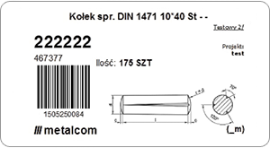 Štítky pro označení spojovacího materiálu při dodávkách systémem Kanban Metalcom.