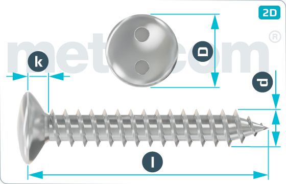 Security screws tapping two hole drive oval countersunk head screws - LiSeKo