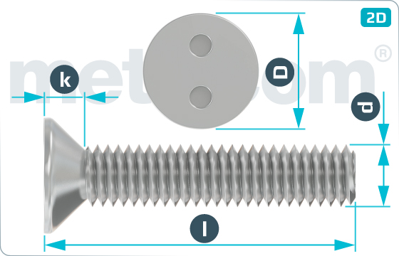 Security screws two hole drive countersunk head - SeKo