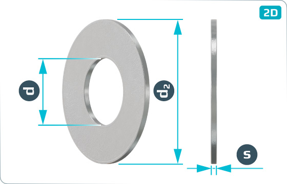 Plain washers for hard wood constructions