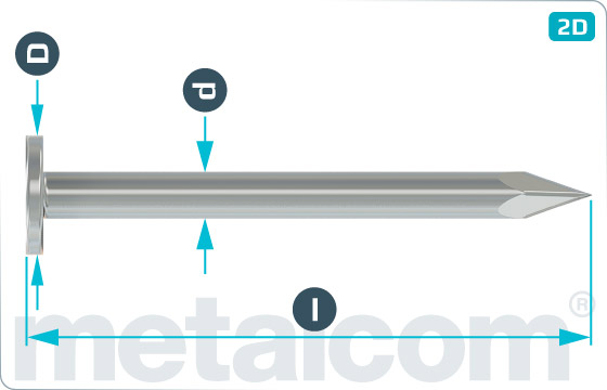 Flat head nails for building - DIN 1151 A