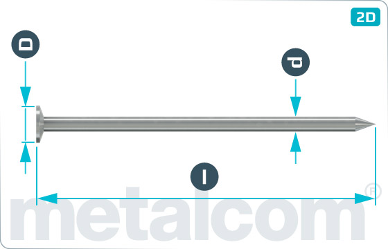 Flat head nails for machine nailing - DIN 1143