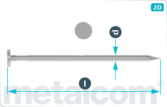 Countersunk head nails with grating for building - DIN 1151