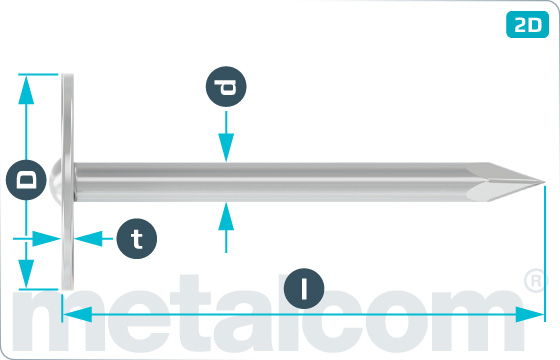 Hřebíky s plochou hlavou pro lehké desky - DIN 1144