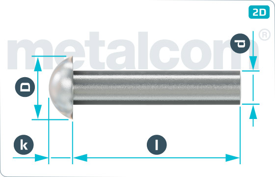 Normal rivets round head - DIN 124