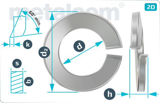 Spring washers single coil lock ( curved ) - DIN 127 A