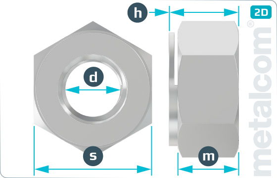 Hexagon nuts prevailing torque type, all-metal (Thermag) - DIN 14441