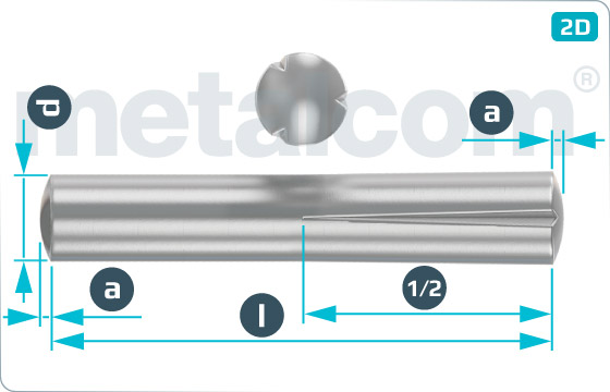 Kolíky rýhované lícované - DIN 1472