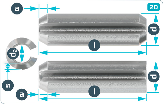 Spring pins slotted, heavy type - DIN 1481