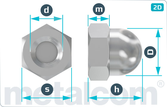 Cap nuts hexagon, domed - DIN 1587