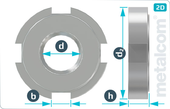 Slotted nuts round for hook spanner (H-hardened, ground) - DIN 1804 H