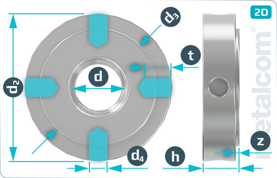 Hole nuts with set pin holes inside (W-hardened, ground) - DIN 1816 H