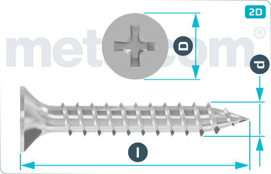 Dry wall screws cross recessed trumpet head with fine thread - DIN 18182 TN-E