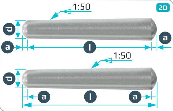 Taper pins unhardened - DIN 1 B