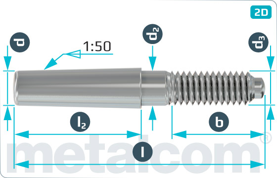 Taper pins with external thread and constant taper length - DIN 258