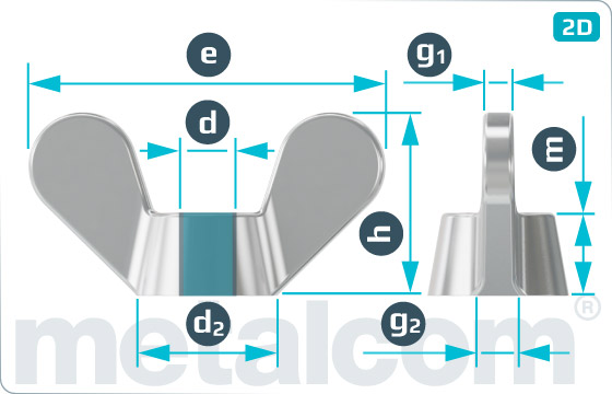 Inne nakrętki skrzydełkowe (odlew) - DIN 315