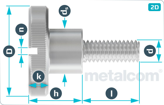 Knurled thumb screws high type, slotted - DIN 465