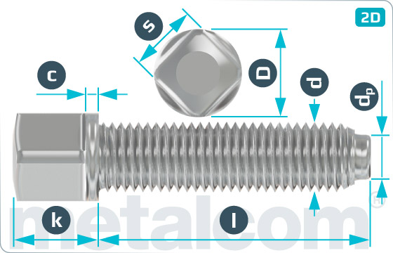 Square head bolts with collar, half dog point and rounded end - DIN 480