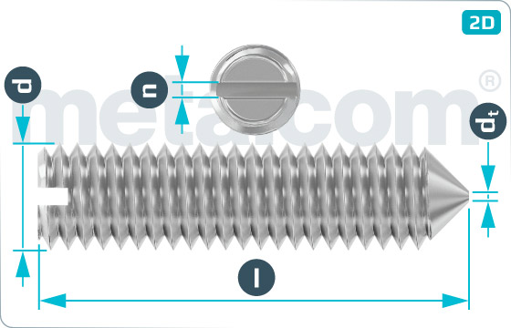 Set screws slotted with cone point - DIN 553