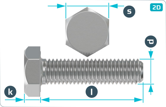 Hexagon screws - DIN 558