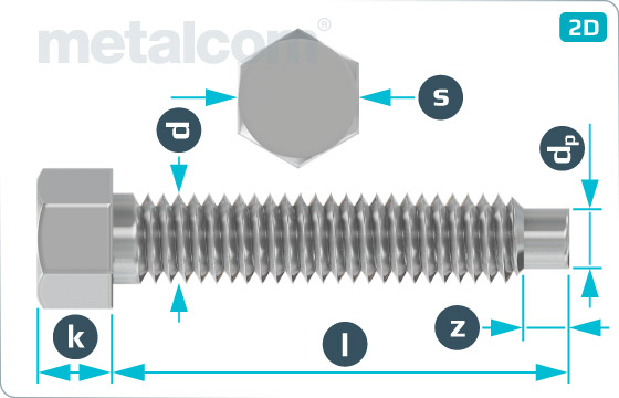 Hexagon set screws with full dog point - DIN 561