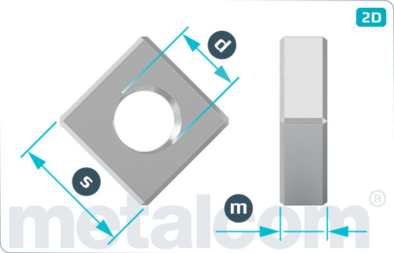 Square nuts without bevel - DIN 562