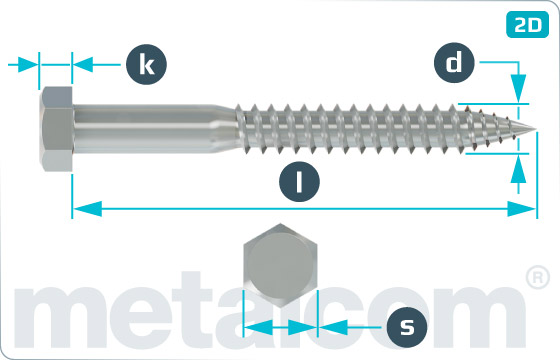 Wood screws heaxagon head - DIN 571