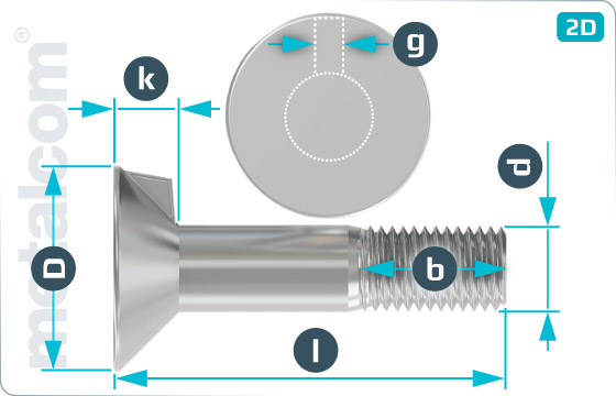 Nib or square neck bolts flat countersunk nib bolts - DIN 604
