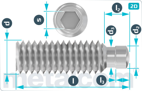 Set screws hexagon socket with thrust point - DIN 6332 SK