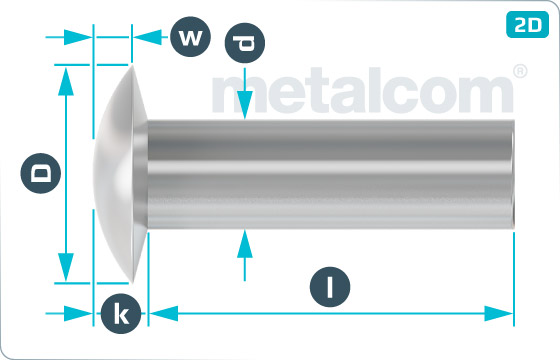 Normal rivets raised countersunk head - DIN 662