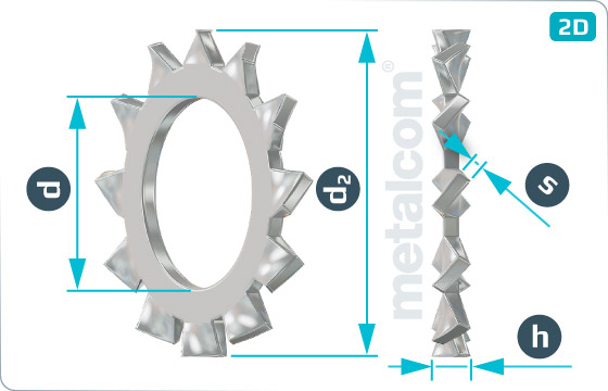 Toothed lock washers external teeth - DIN 6797 A