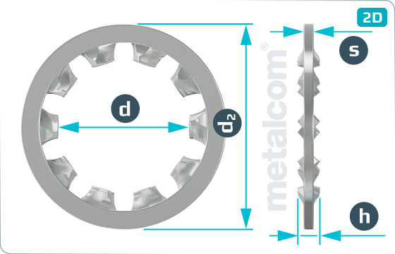Toothed lock washers internal teeth - DIN 6797 J