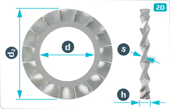 Serrated lock washers external teeth - DIN 6798 A