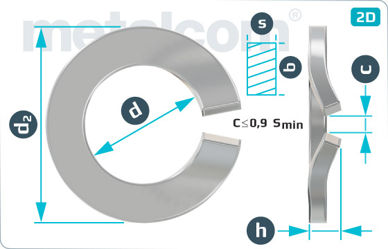 Spring washers curved for screw and washer assemblies - DIN 6905 A