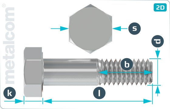 Hexagon head bolts with large head - DIN 6914