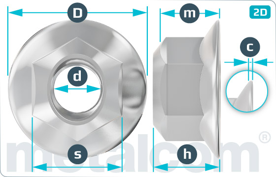 Hexagon nuts prevailing torque type, all-metal and with flange - DIN 6927