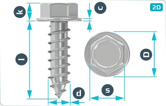 Tapping screws hexagon washer head - DIN 6928 C