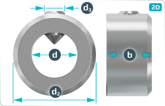 Plain washers adjusting rings with set screws (light type) - DIN 705 A