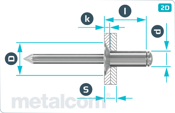 Blind rivets countersunk head - DIN 7337 B