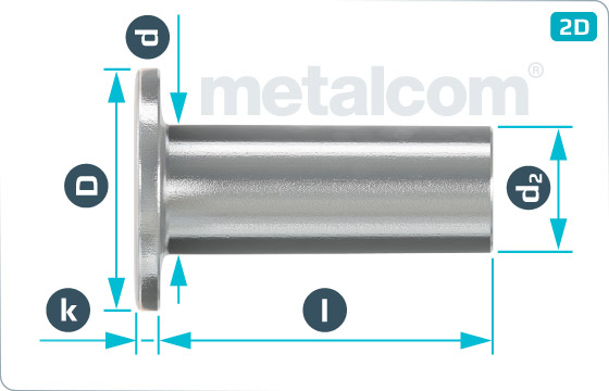 Normal rivets solid for brake and clutch lining - DIN 7338 A