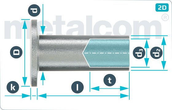 Tubular rivets semitubular for brake and clutch lining - DIN 7338 B