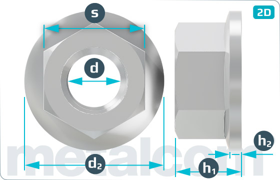 Sechskantmuttern mit Flachbund - DIN 74361 B