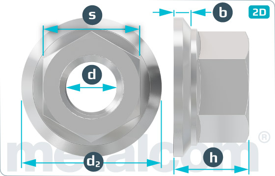 Hexagon nuts wheel nuts with thrust plate - DIN 74361 H