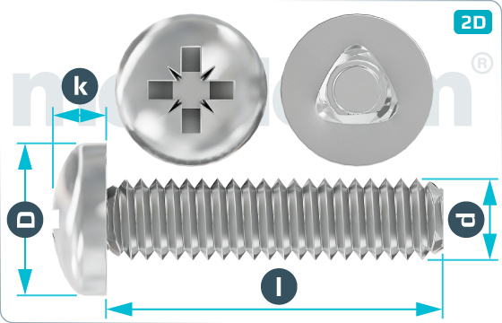 Threadforming screws cross recessed pan head - DIN 7500 C-Z