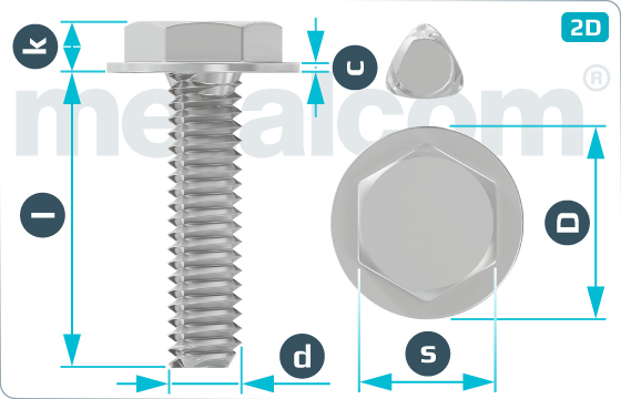 Threadforming screws hexagon head and flange - DIN 7500 D