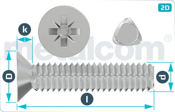 Threadforming screws cross recessed countersunk head - DIN 7500 M-Z