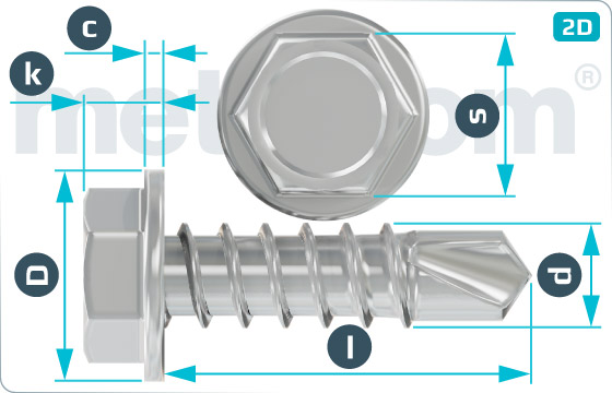 Self-drilling tapping screws hexagon flange head - DIN 7504 K