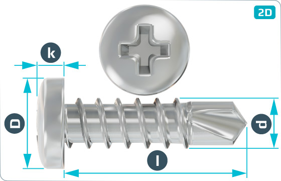 Self-drilling tapping screws cross recessed pan head - DIN 7504 M-H