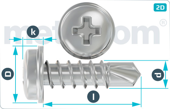 Self-drilling tapping screws cross recessed pan head with flange - DIN 7504 M-H-Flansch