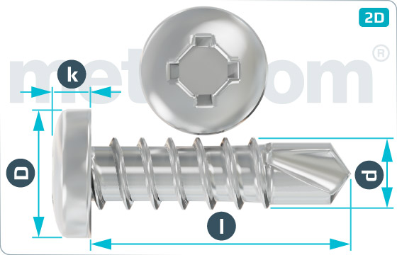 Self-drilling tapping screws square and cross recessed pan head - DIN 7504 M-UniSquare